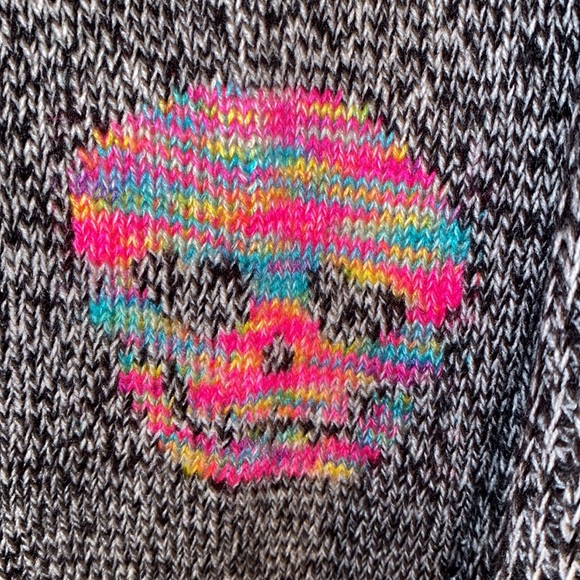 Torrid Lovesick Colorful Skull Print Raglan Duster Sweater - Picture 8 of 9